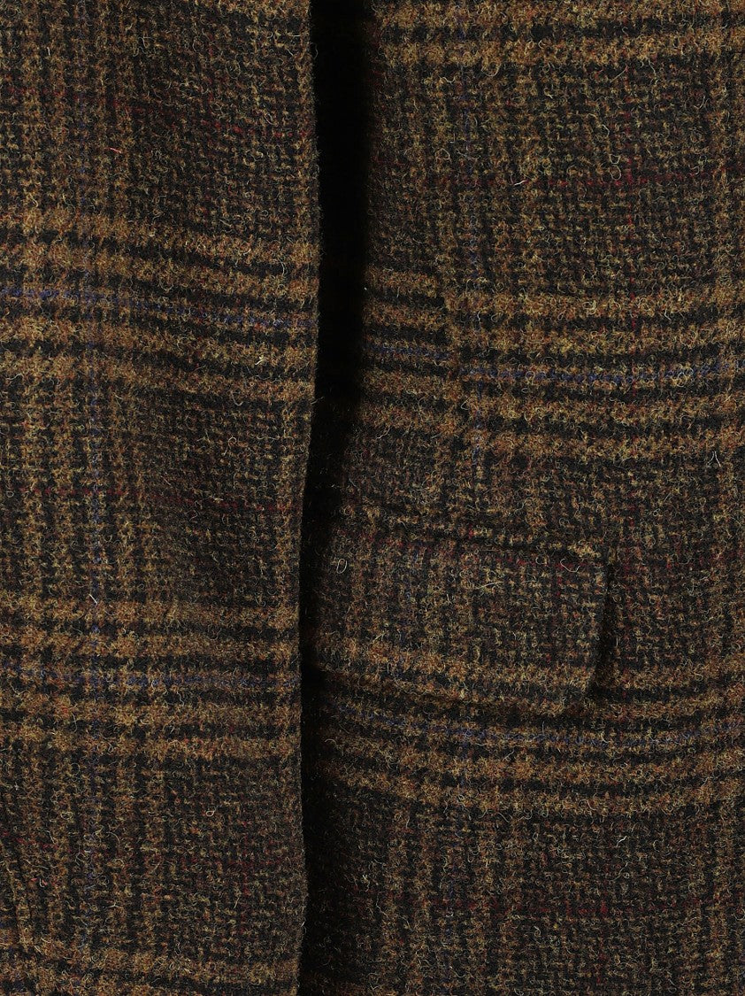 Isabel Marant Virgin Wool Checked Pattern Single-Button Jacket