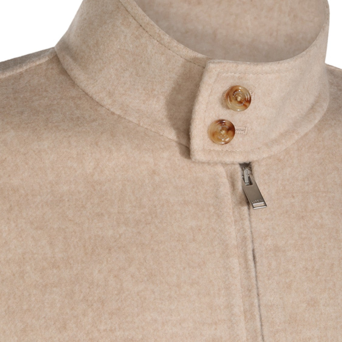 Lardini Minimalist Beige Jacket With High Stand Collar
