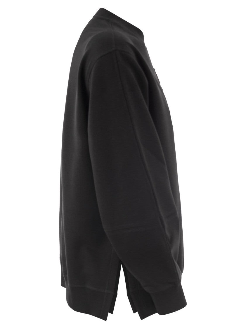 Moncler Oversized Cotton Jersey Sweatshirt With Embossed Logo