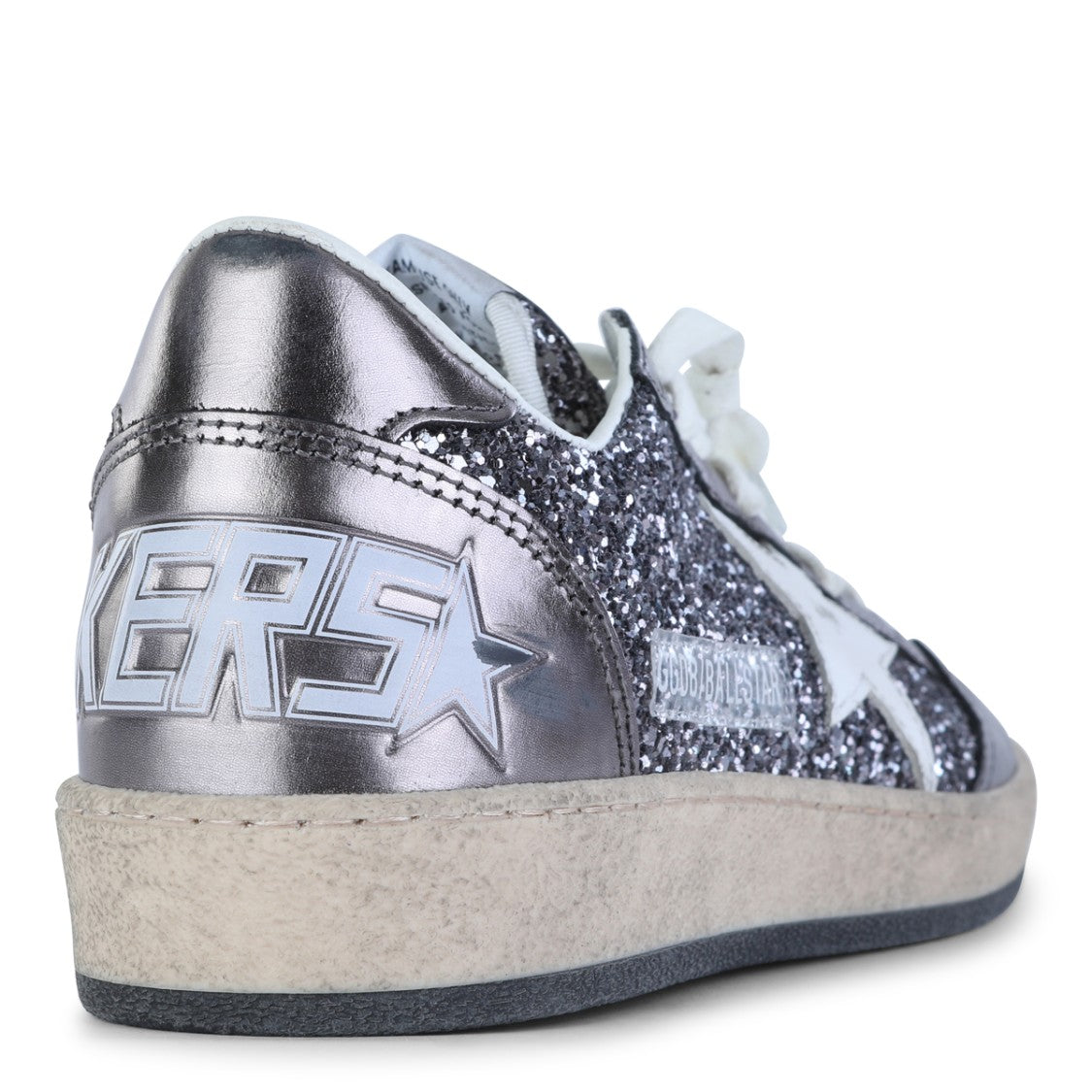 Golden Goose Grey And Purple Leather Ballstar Sneakers
