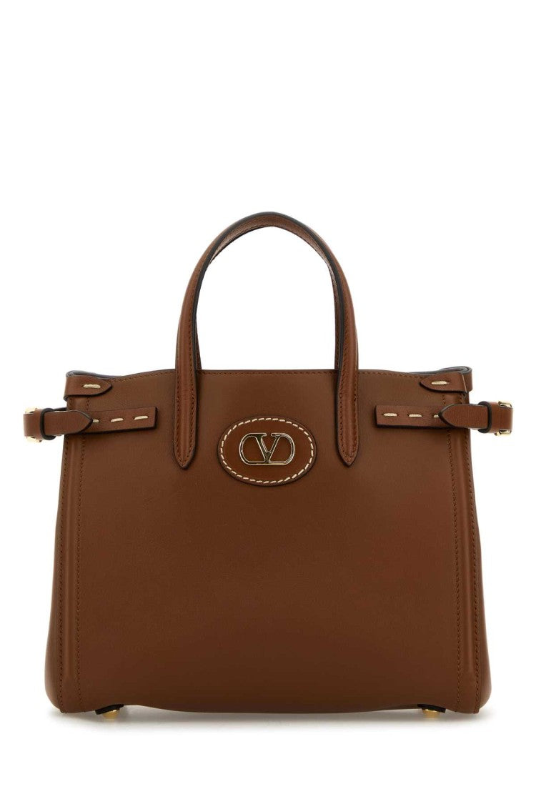 Valentino Garavani Brown Leather Antibes Shopping Bag