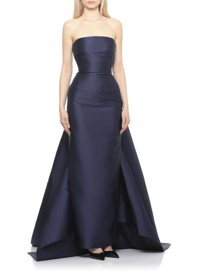 Solace London Imani Strapless Maxi Dress With Dramatic Rear Train