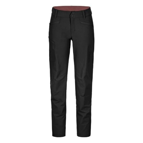 Ortovox Straight Fit Black Pants With Mid-Rise Waist