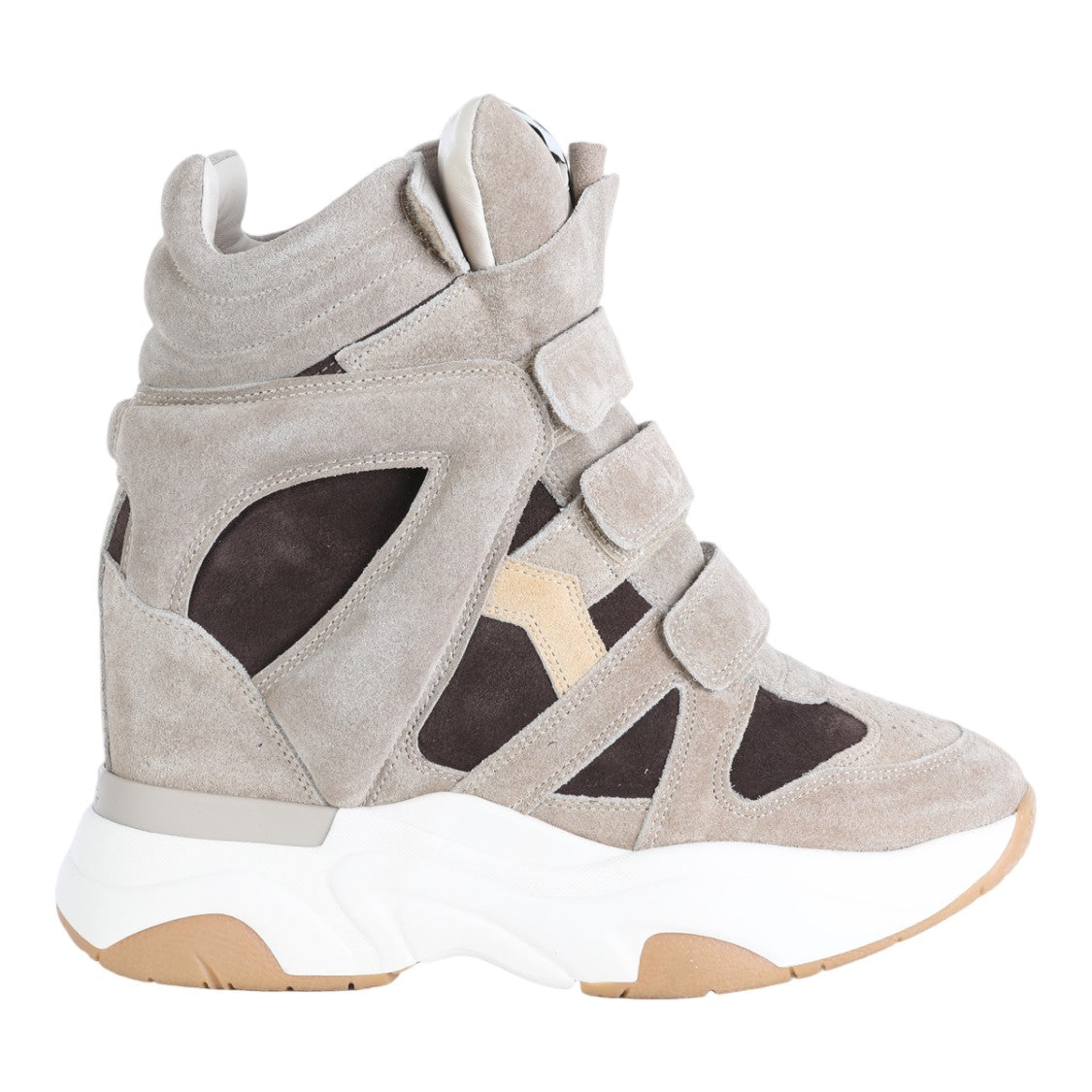 Isabel Marant Layered Velcro High-Top Sneakers