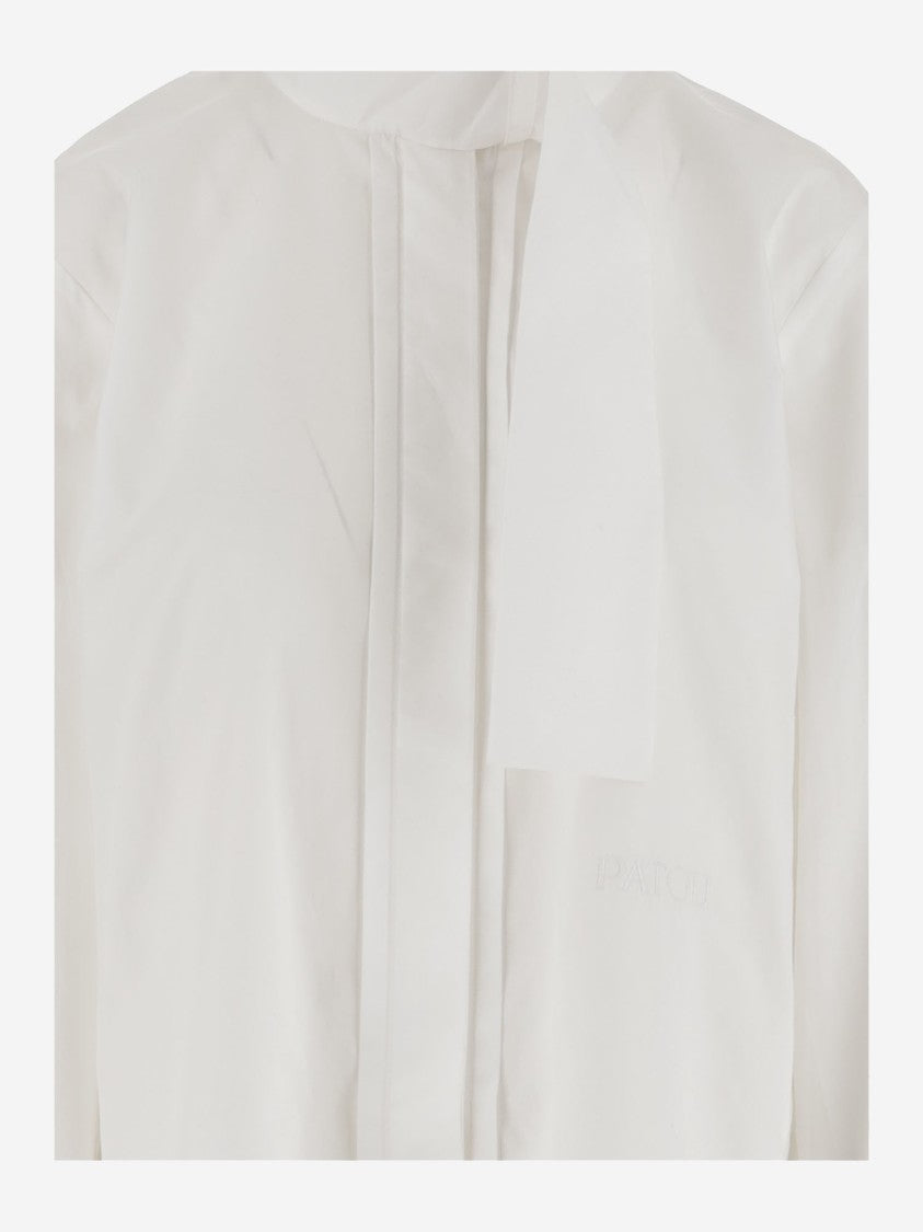 Patou High Collar Cotton Ascot Shirt