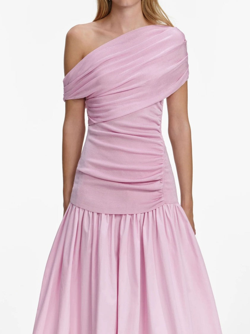 Self-Portrait Pink Jeweled Buttons Midi Dress