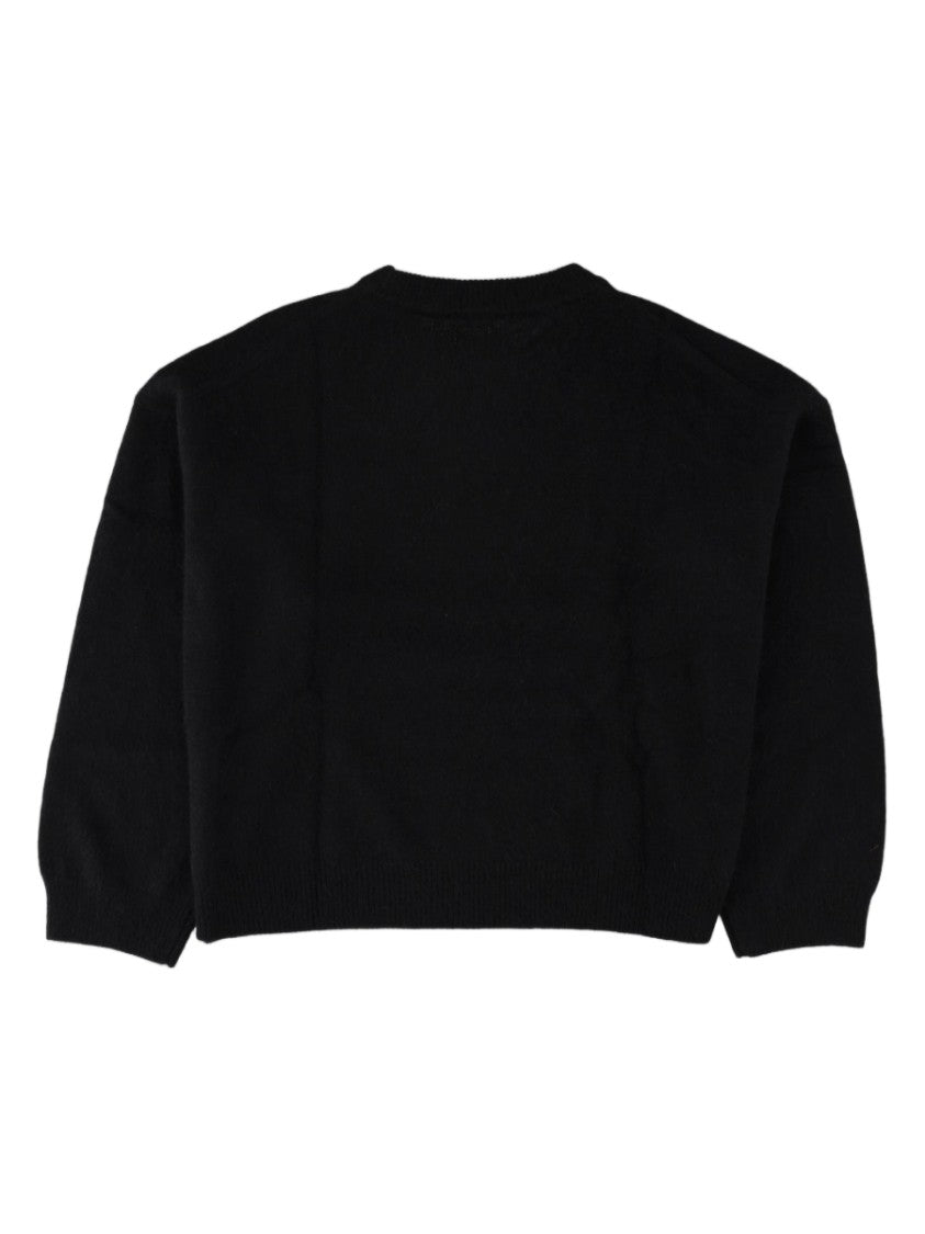 Loulou De Saison Black Relaxed Ribbed Wool-Blend Sweater