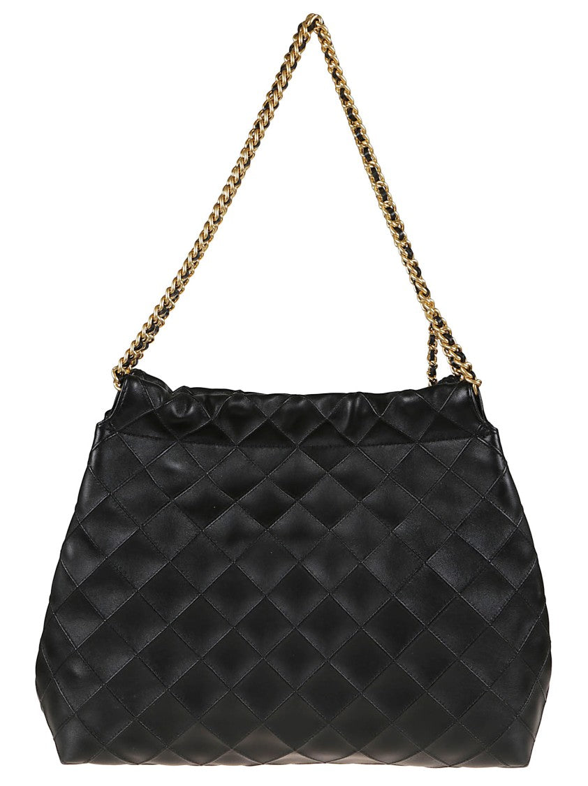 Tory Burch Quilted Black Lamb Leather Shoulder Bag