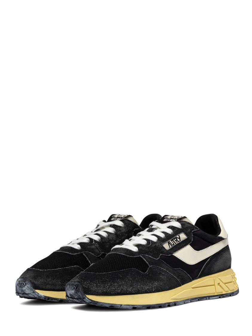 Autry Dual-Material Low-Top Sneakers With Cream Accents