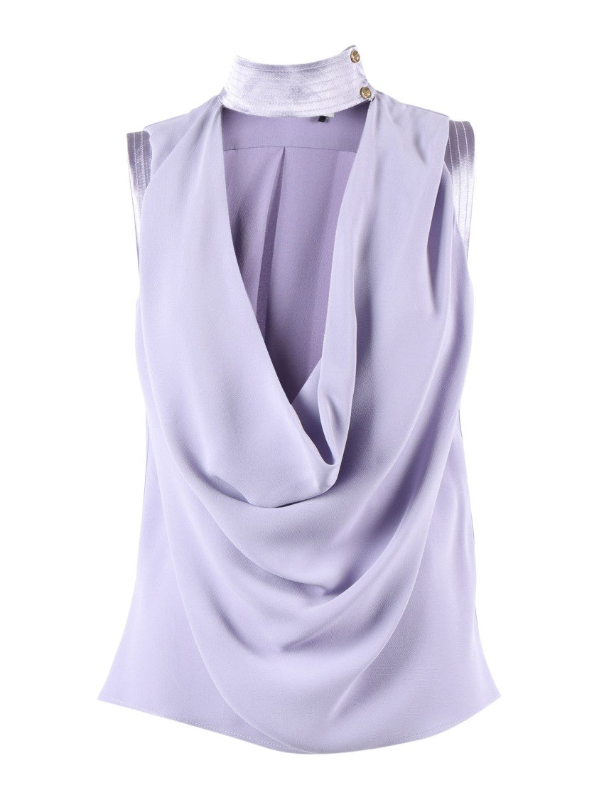 Elisabetta Franchi Draped Cowl Neck Blouse