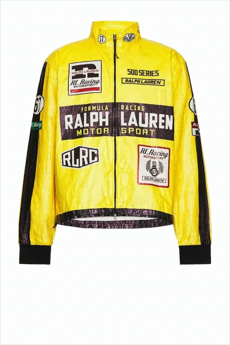 Polo Ralph Lauren Cropped Racing-Inspired Jacket With Bold Patchwork Design
