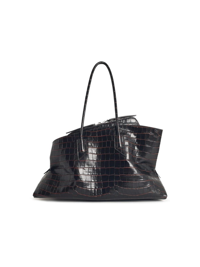The Attico 'La Passeggiata' 'Coffee' Medium Leather Bag