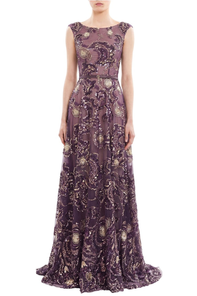 Saiid Kobeisy Embroidered Tulle Long Dress