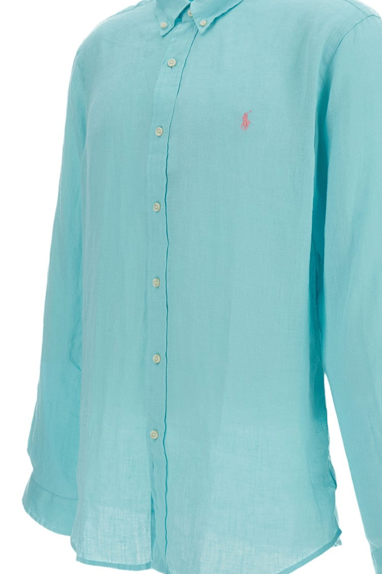 Polo Ralph Lauren Lightweight Tailored Linen Shirt With Embroidered Logo