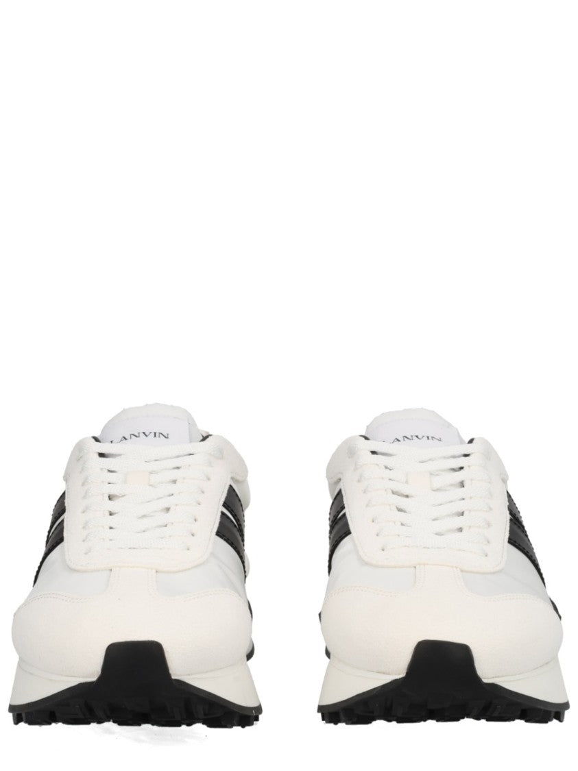 Lanvin White Leather Bumpr Geometric Sneakers