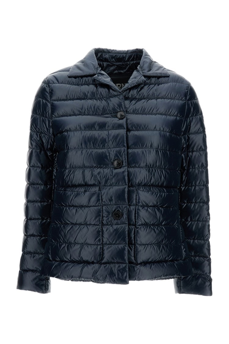 Herno Quilted Down Jacket With Button Fastening And Pointed Collar
