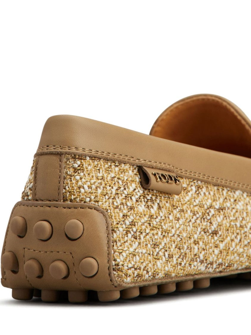 Tod's Textured Upper Slip-On Moccasin Shoes With Rubber Studded Sole