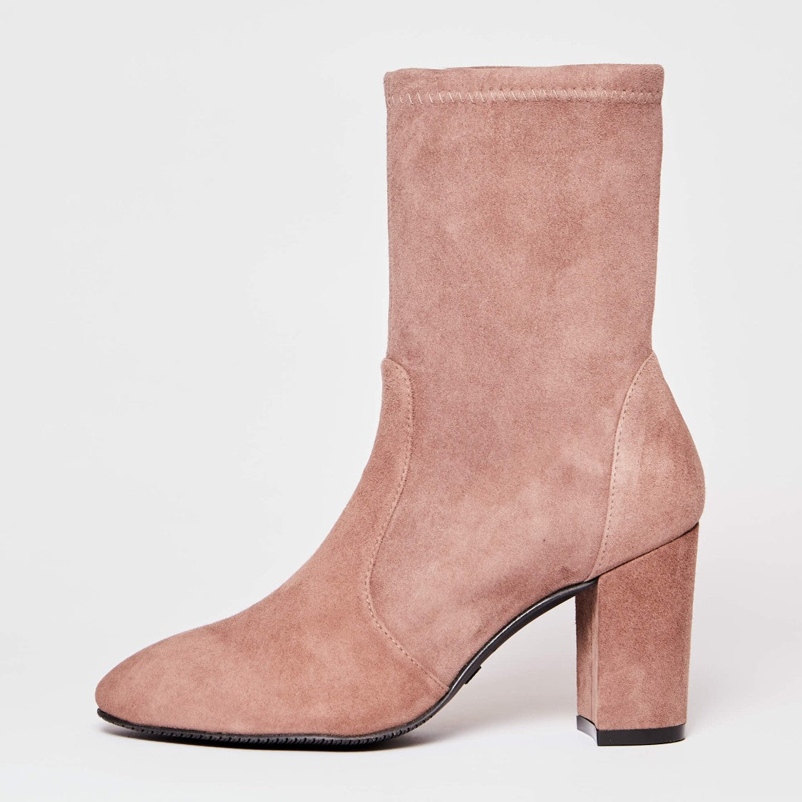 Stuart Weitzman Suede Ankle Boot With Turtledove High Heel