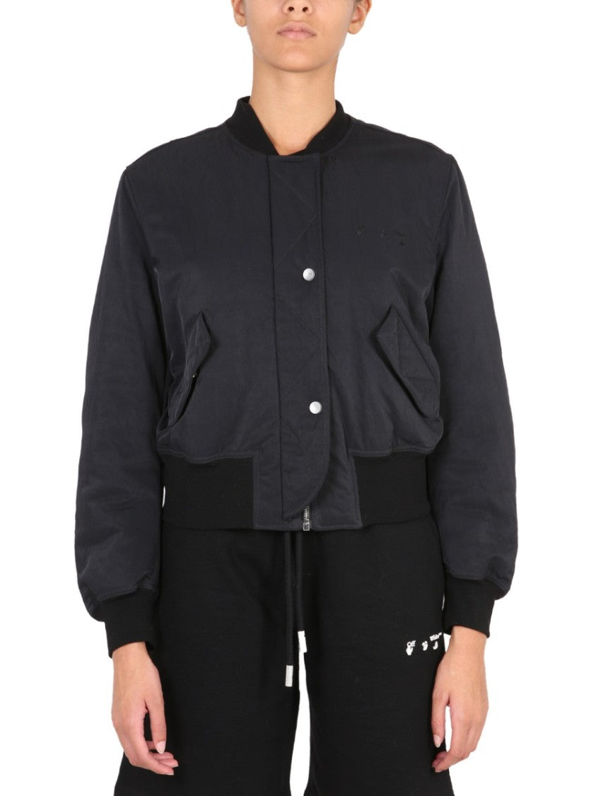 Off-White Cropped Bomber Jacket
