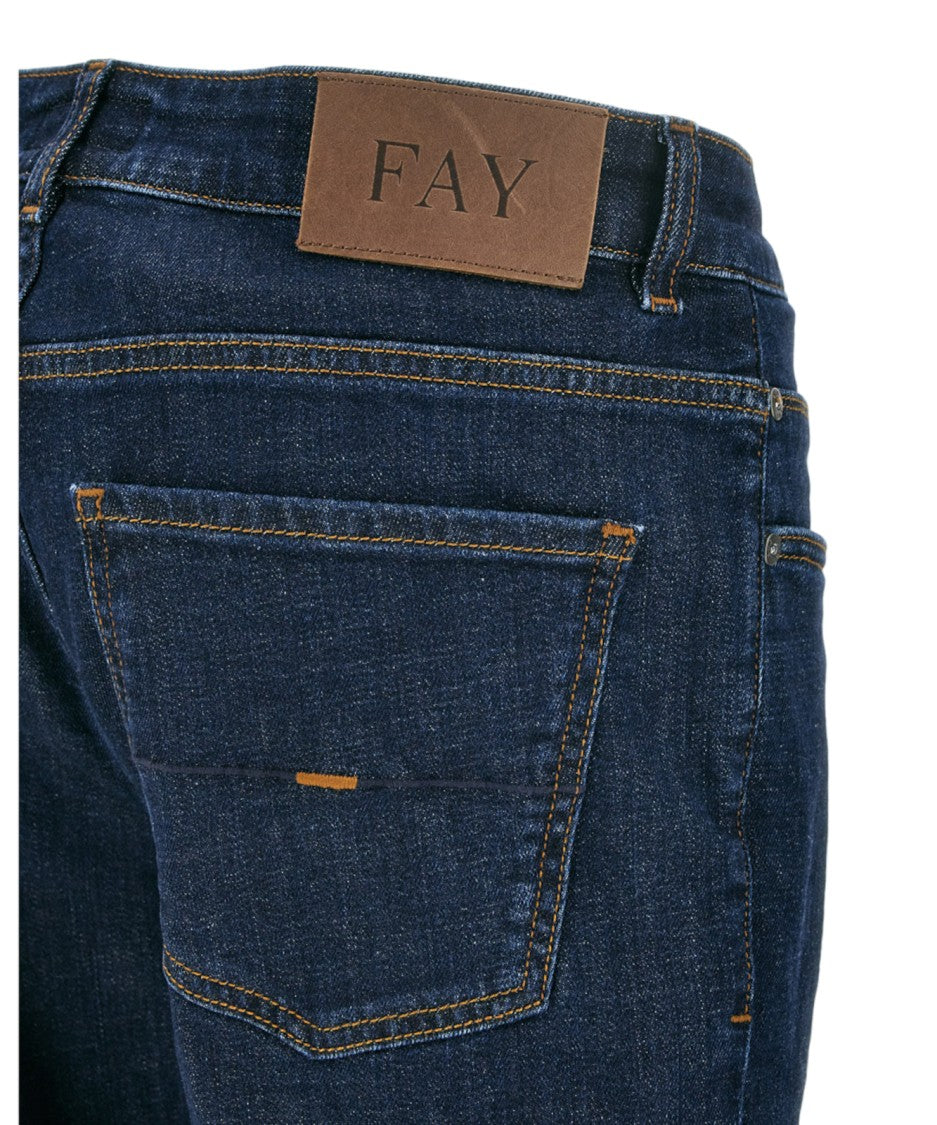 Fay Slim Fit Blue Denim Jeans