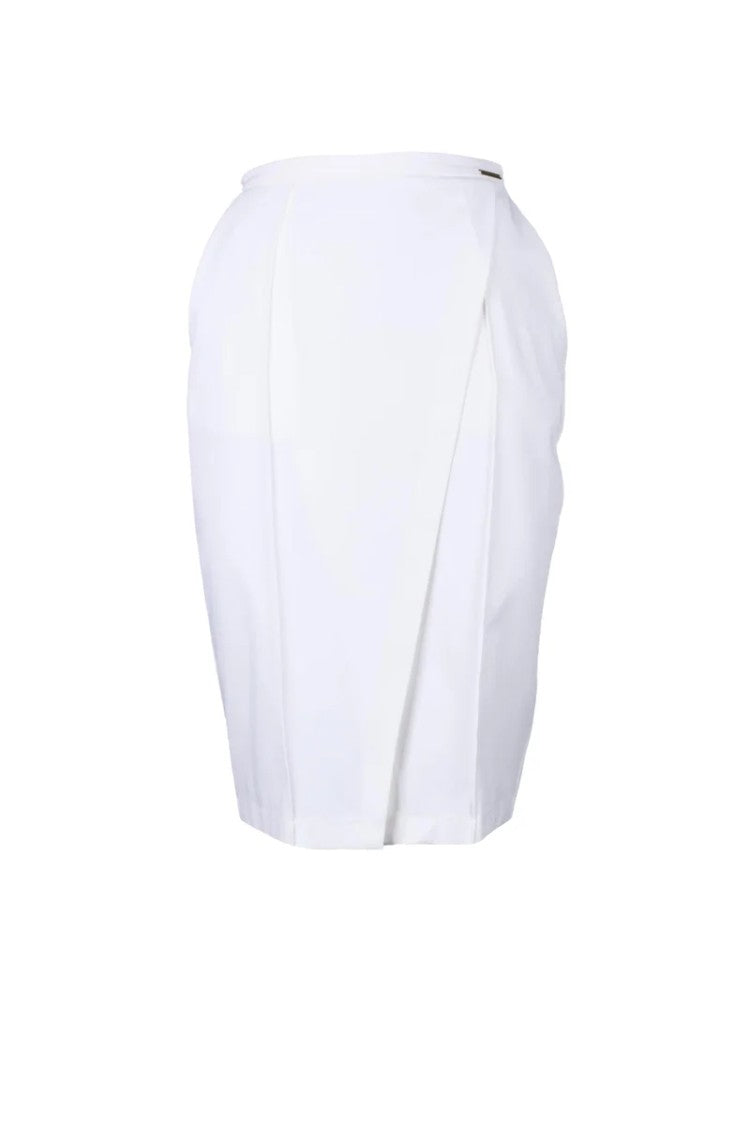 Elisabetta Franchi White Slit Midi Skirt