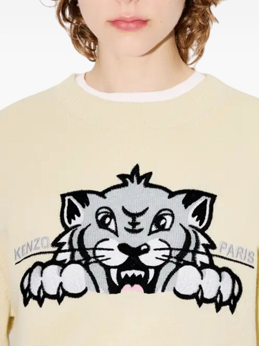 Kenzo Graphic Knit Sweater With Bold Tiger Motif