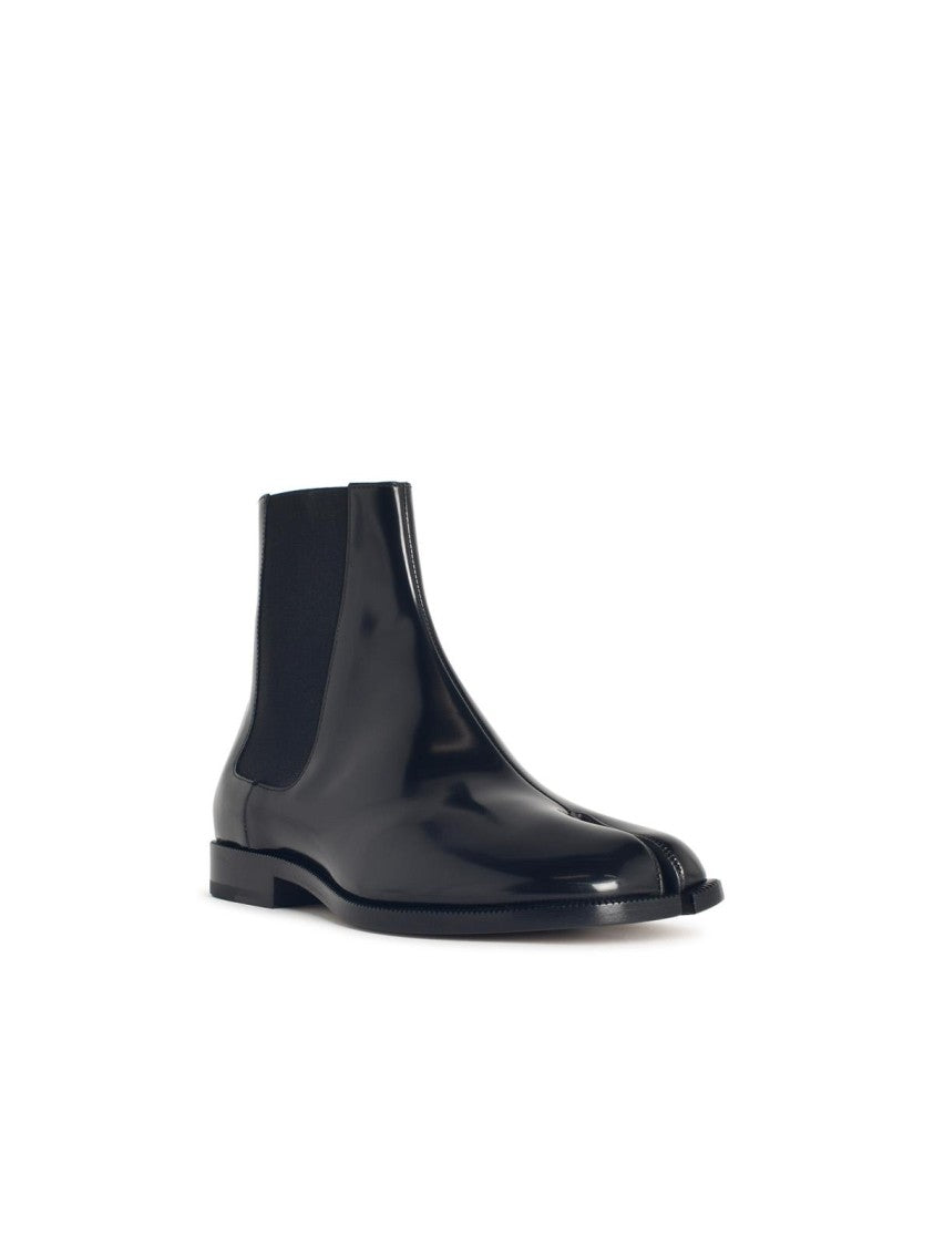 Maison Margiela Black Leather Tabi Ankle Boots