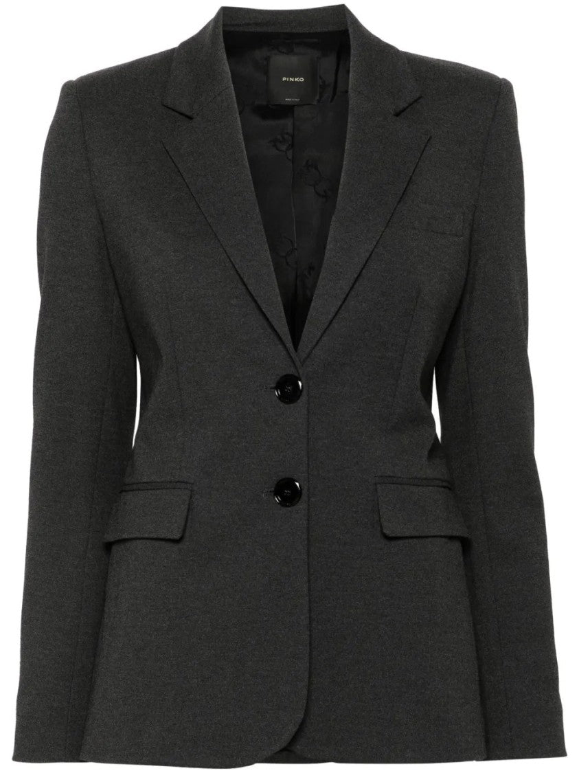 Pinko Tailored Grey Blazer With Notch Lapel