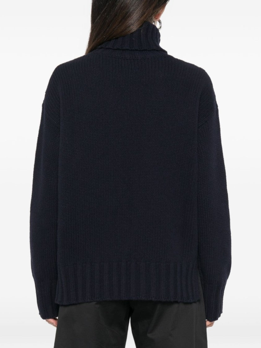 Jucca Chunky Knit Wool Turtleneck Sweater With High Ribbed Collar