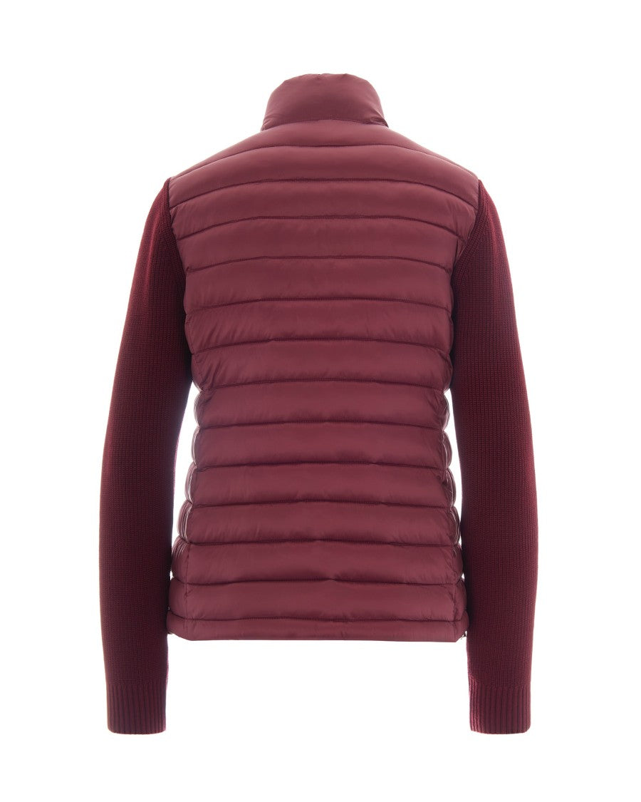 Colmar Originals Quilted Burgundy Jacket With Knit Sleeves