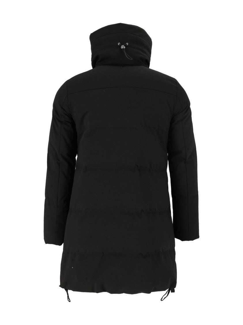 Duno Black High-Collar Adjustable Drawstring Jacket