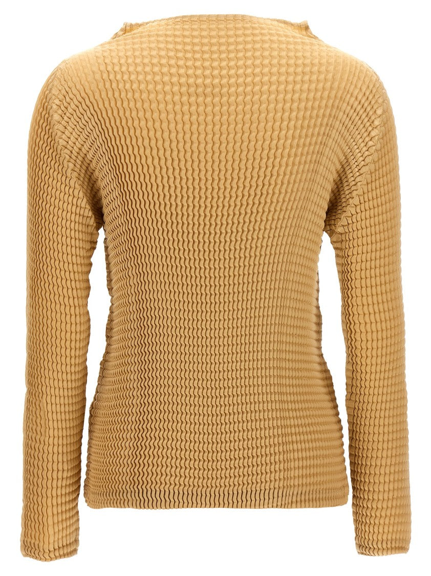 Issey Miyake Suede Like Pleats' Blouse