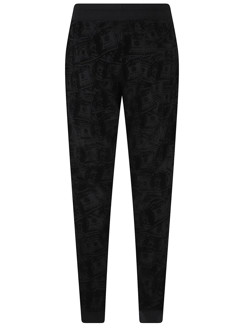 Philipp Plein Tapered Leg Trousers With Subtle Money Print