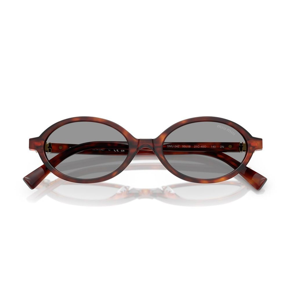 Miu Miu 0Mu 04Zs Oval Mahogany Havana Acetate Sunglasses