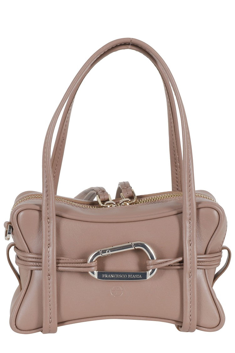 Biasia Brown Edwige 4Ever Mini Snap-Hook Leather Handbag