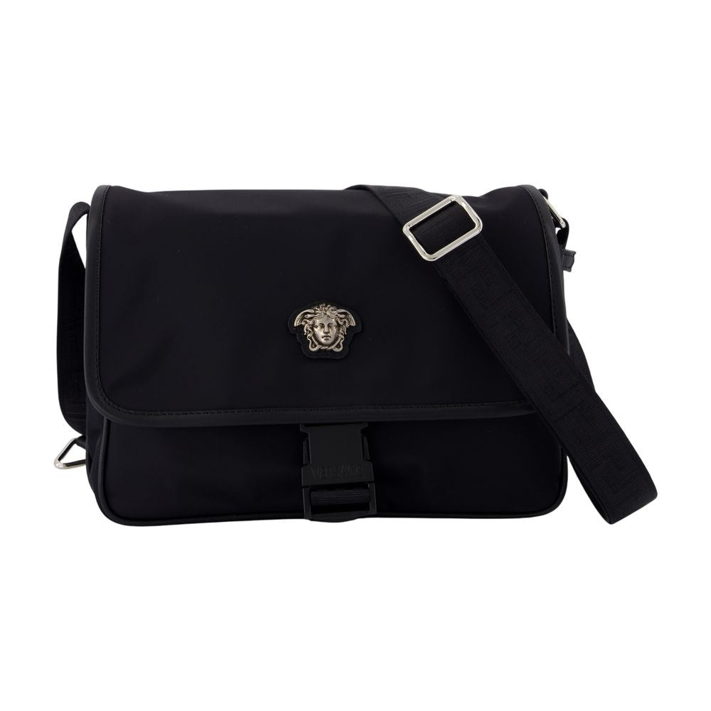 Versace Messenger Crossbody - Nylon - Black