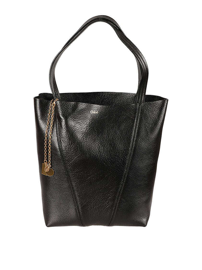 Chloé Spin Tote Bag In Shiny Grained Cowhide
