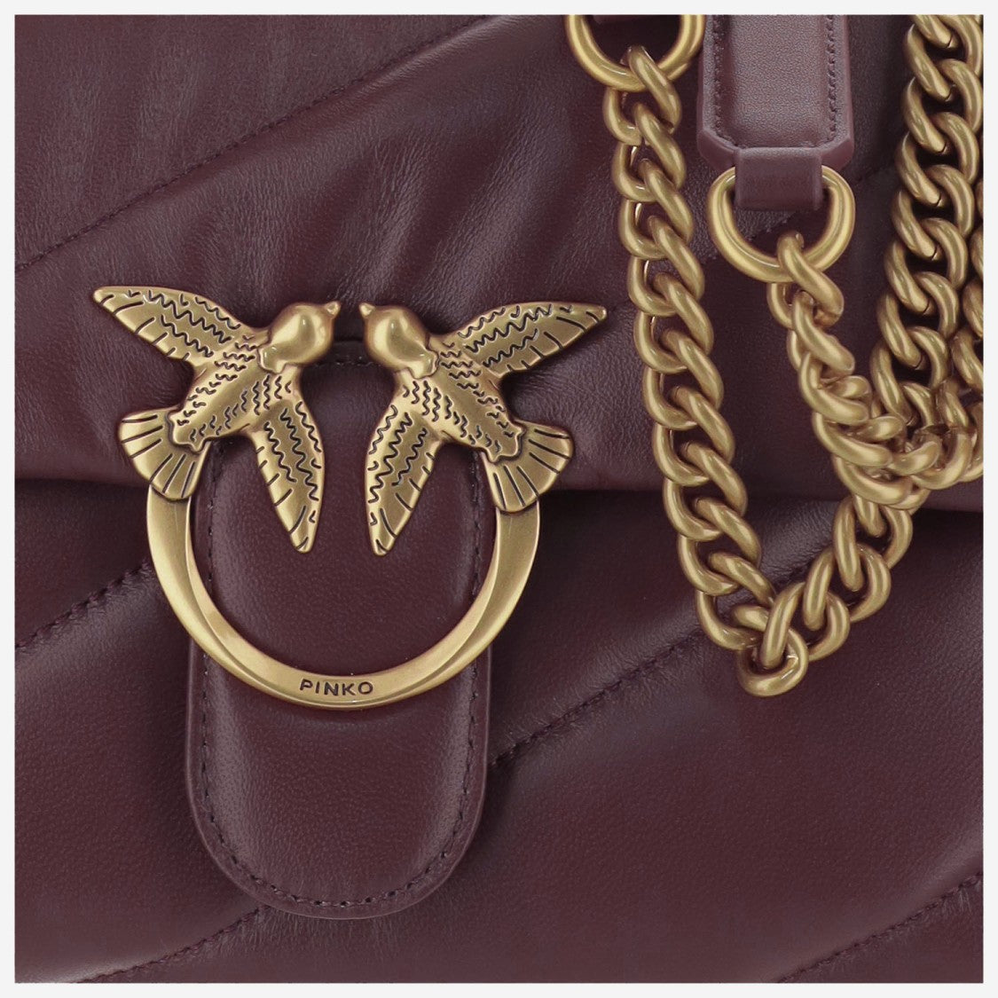 Pinko Quilted Nappa Leather Love Classic Puff Bag