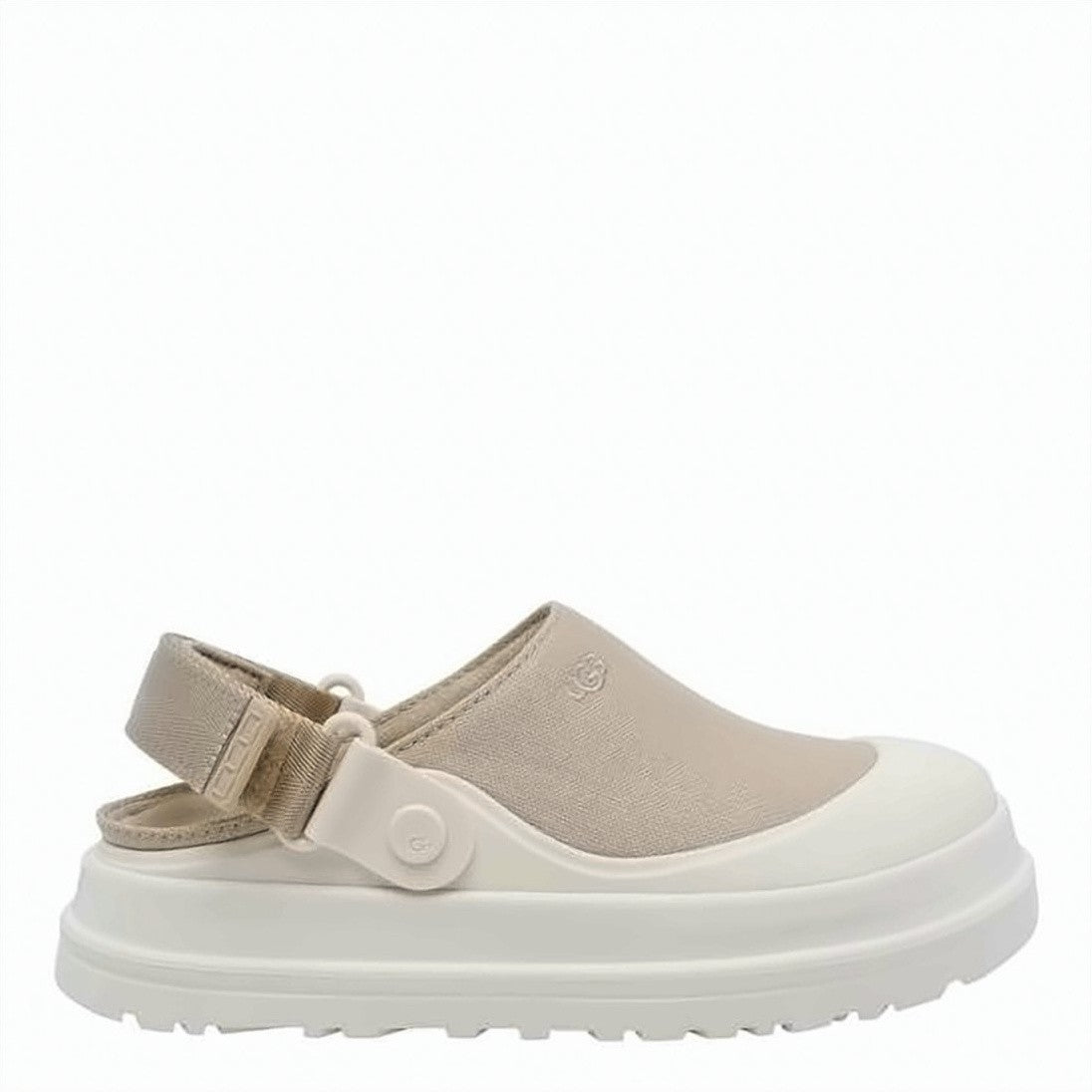 Ugg Beige Fabric White Tpu Toe Sandals