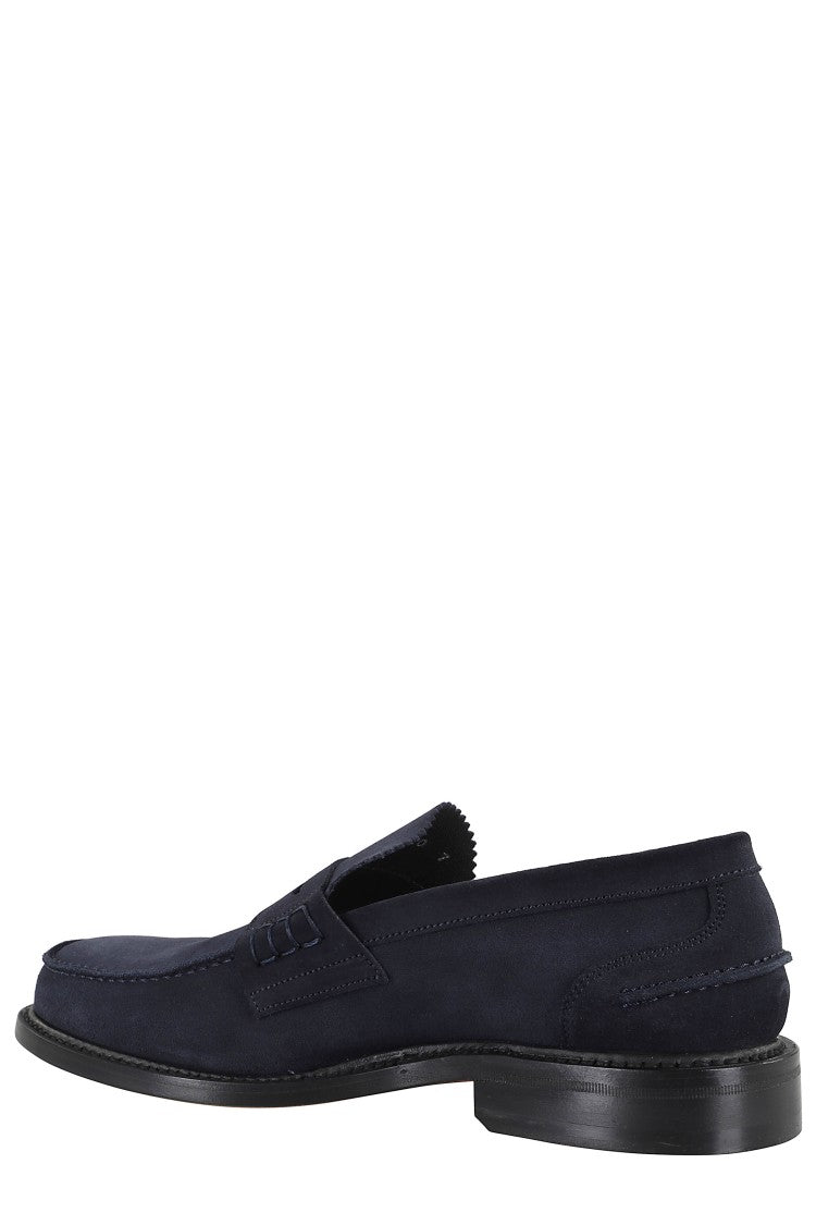 John Spencer Almond-Toe Suede Moccasins