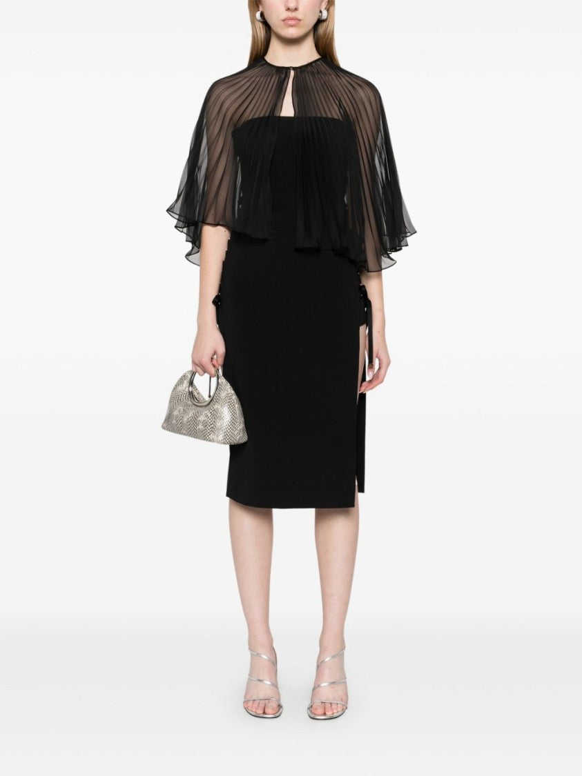 Elisabetta Franchi Fitted Midi Skirt With Side Lace-Up Detail