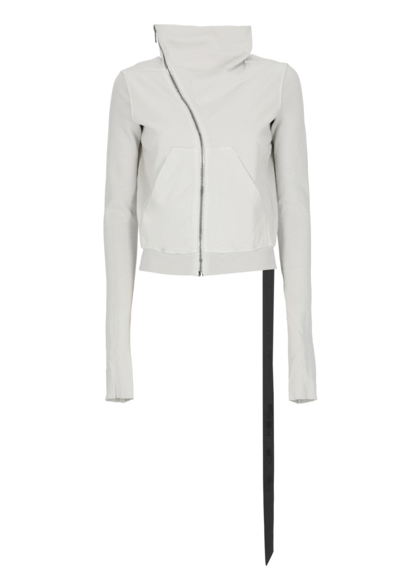 Drkshdw By Rick Owens Grey Mountain Asymmetric Zip Hoodie