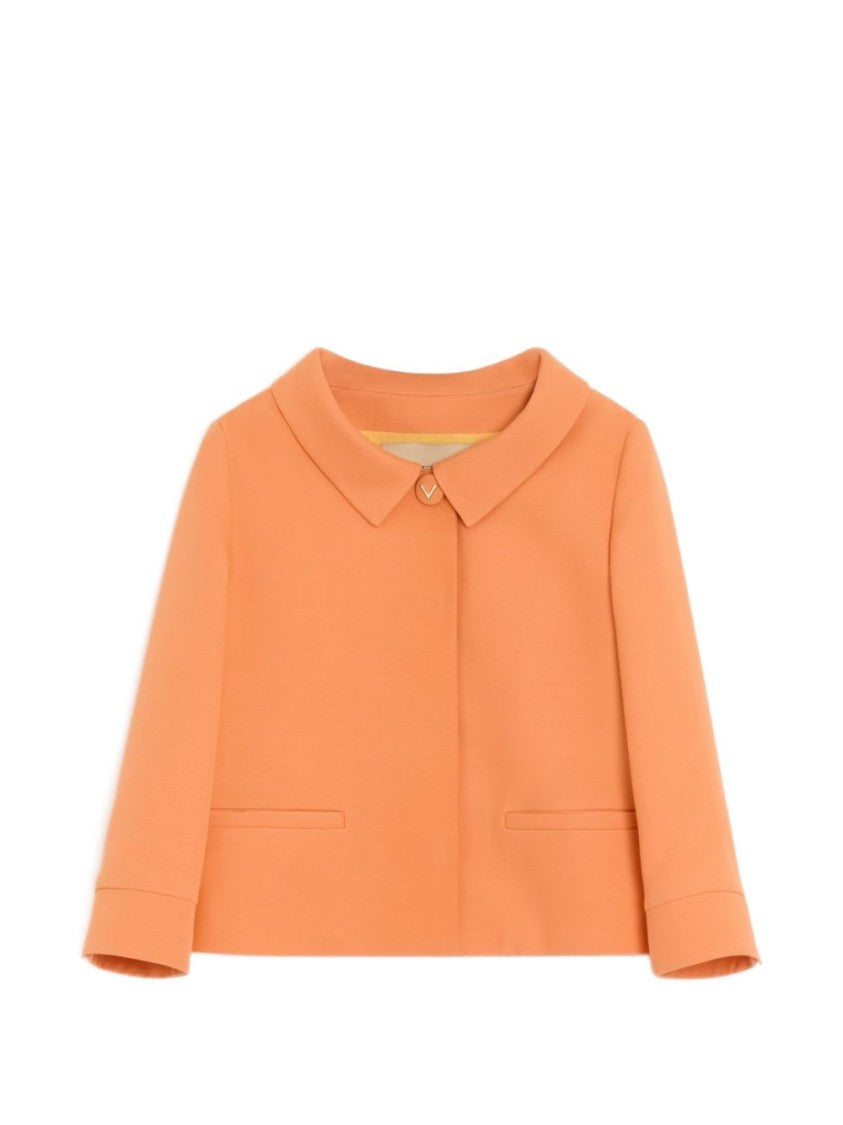 Valentino Garavani Crepe Couture Cropped Jewel Jacket