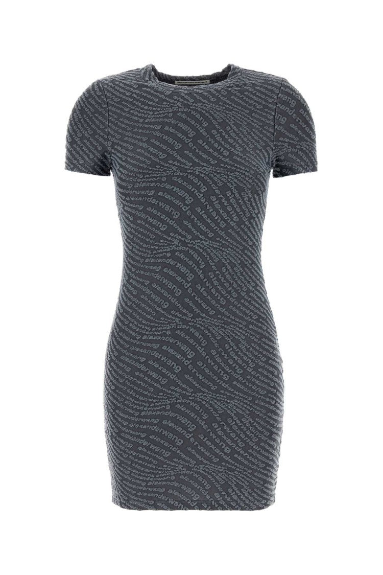 T By Alexander Wang Dark Grey Stretch Polyester Mini Dress