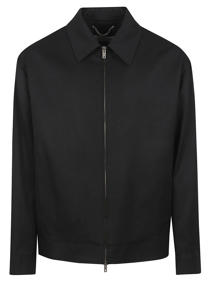 Golden Goose Virgin Wool Twill Jacket With Classic Collar And Double-Slider Zip
