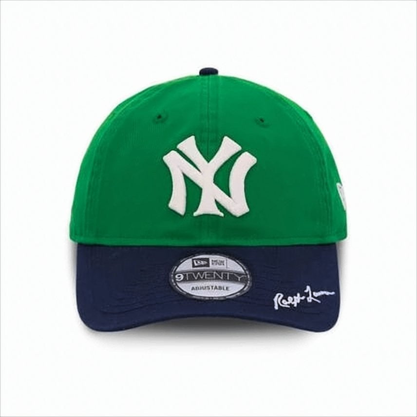 Polo Ralph Lauren Structured Green Baseball Cap With Navy Brim