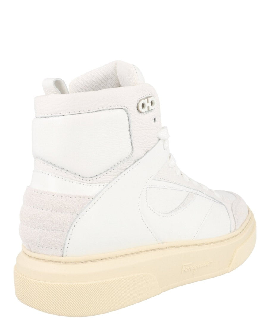 Ferragamo Cassio Leather High-Top Sneakers