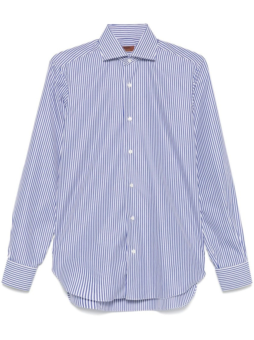 Barba Vertical Striped White Barba Shirt