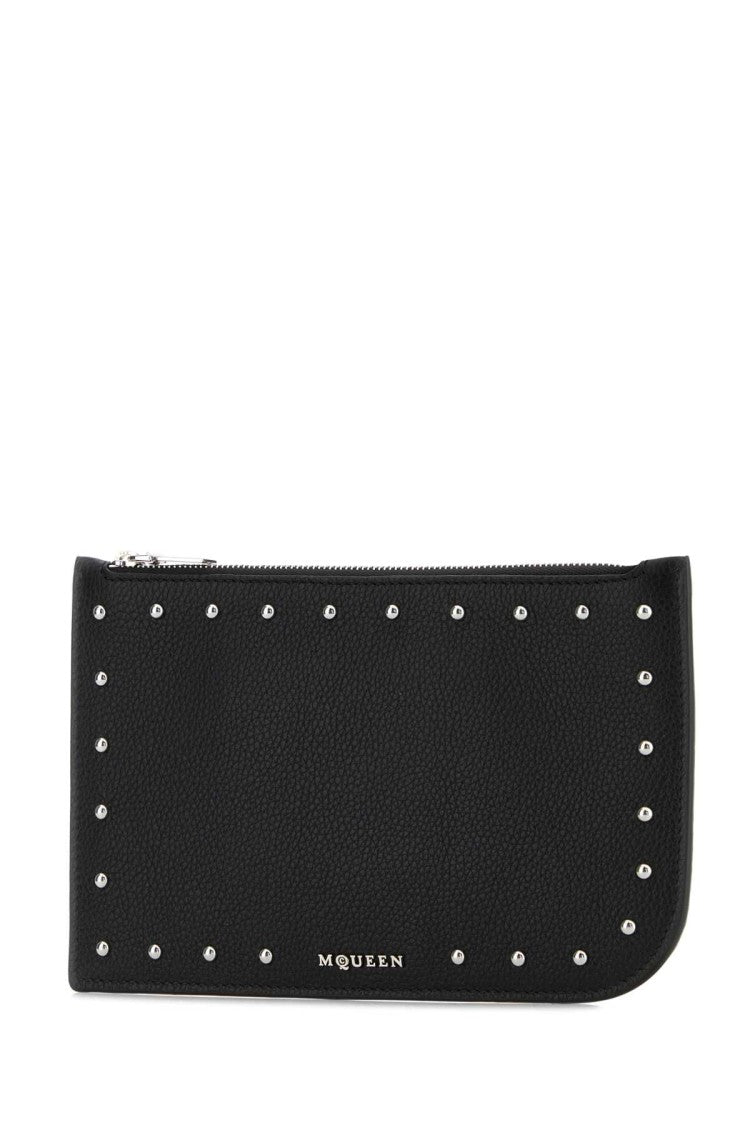 Alexander Mcqueen Black Leather Pouch
