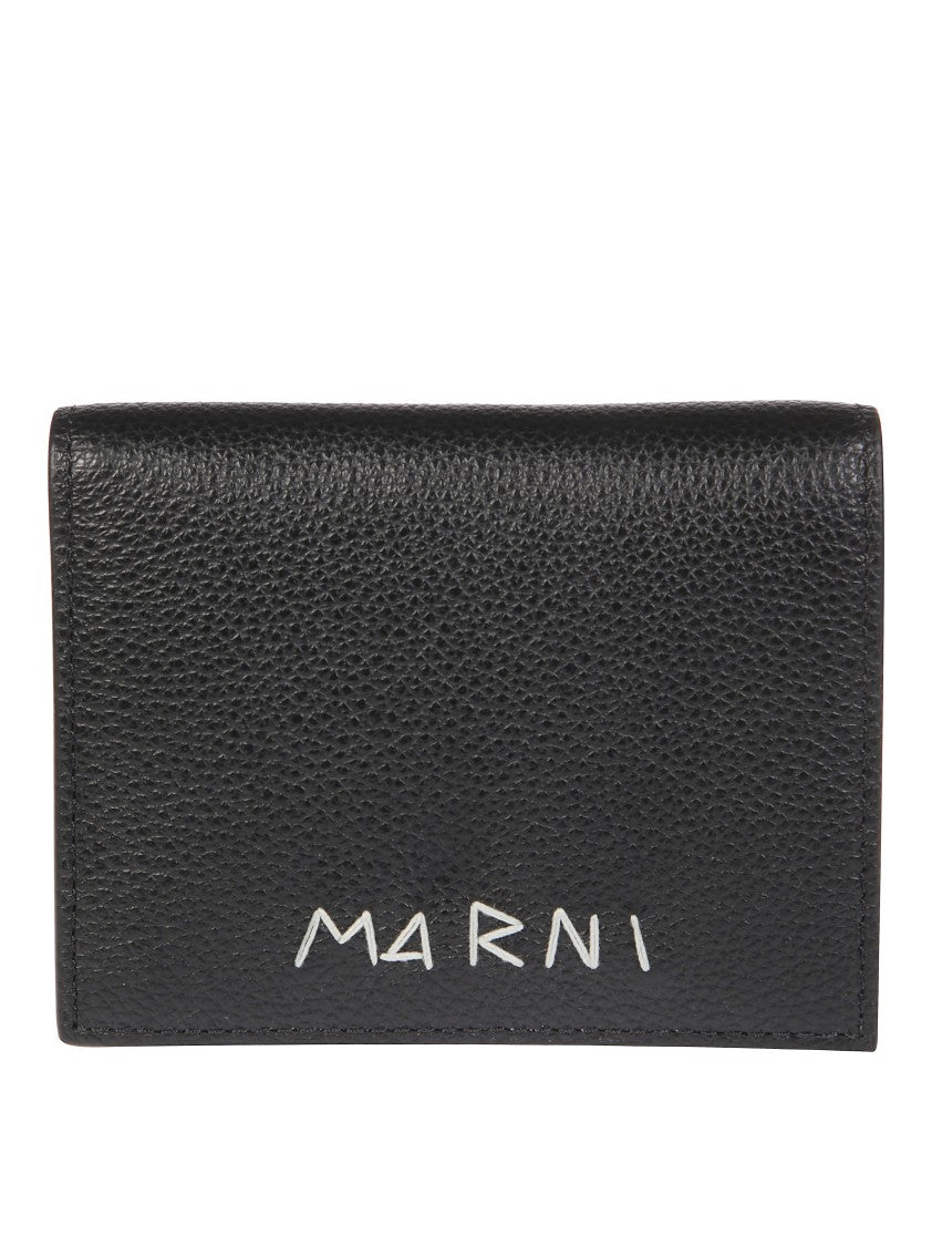 Marni Textured Wallet With Logo Detail